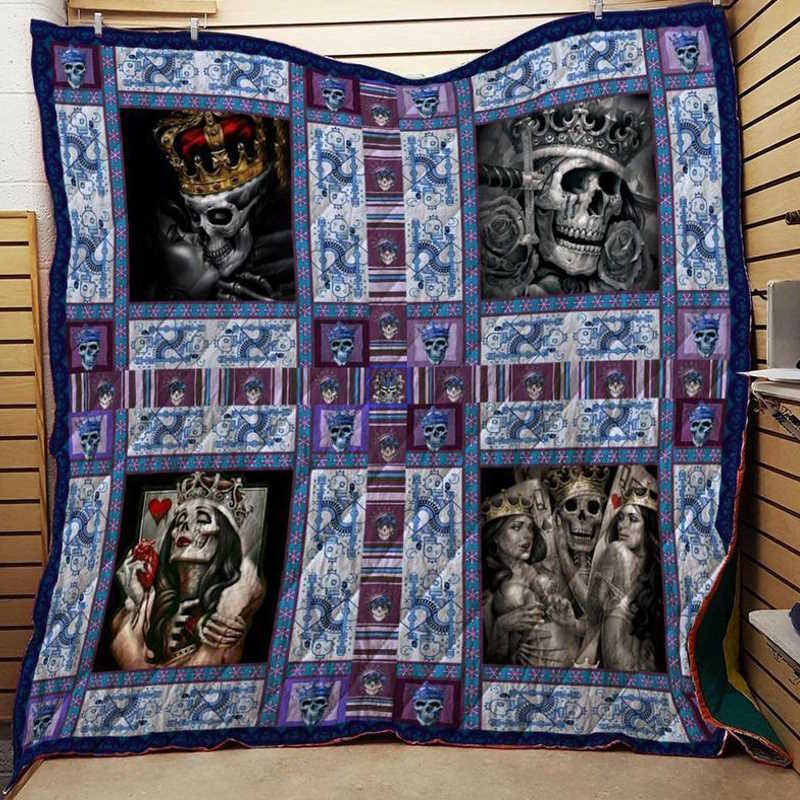 Skull Hj 3D Quilt Blanket