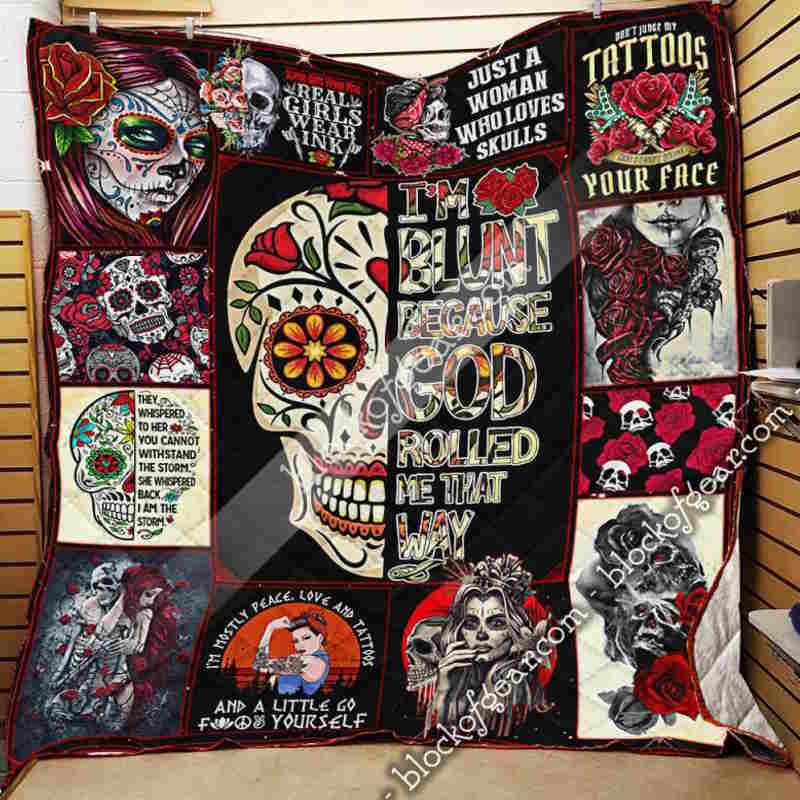 Skull Woman 3D Quilt Blanket