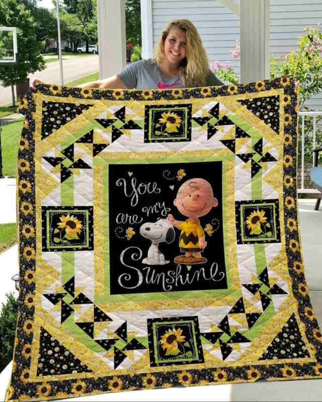 Snoopy And Charlie Brown Sunshine 3D Quilt Blanket