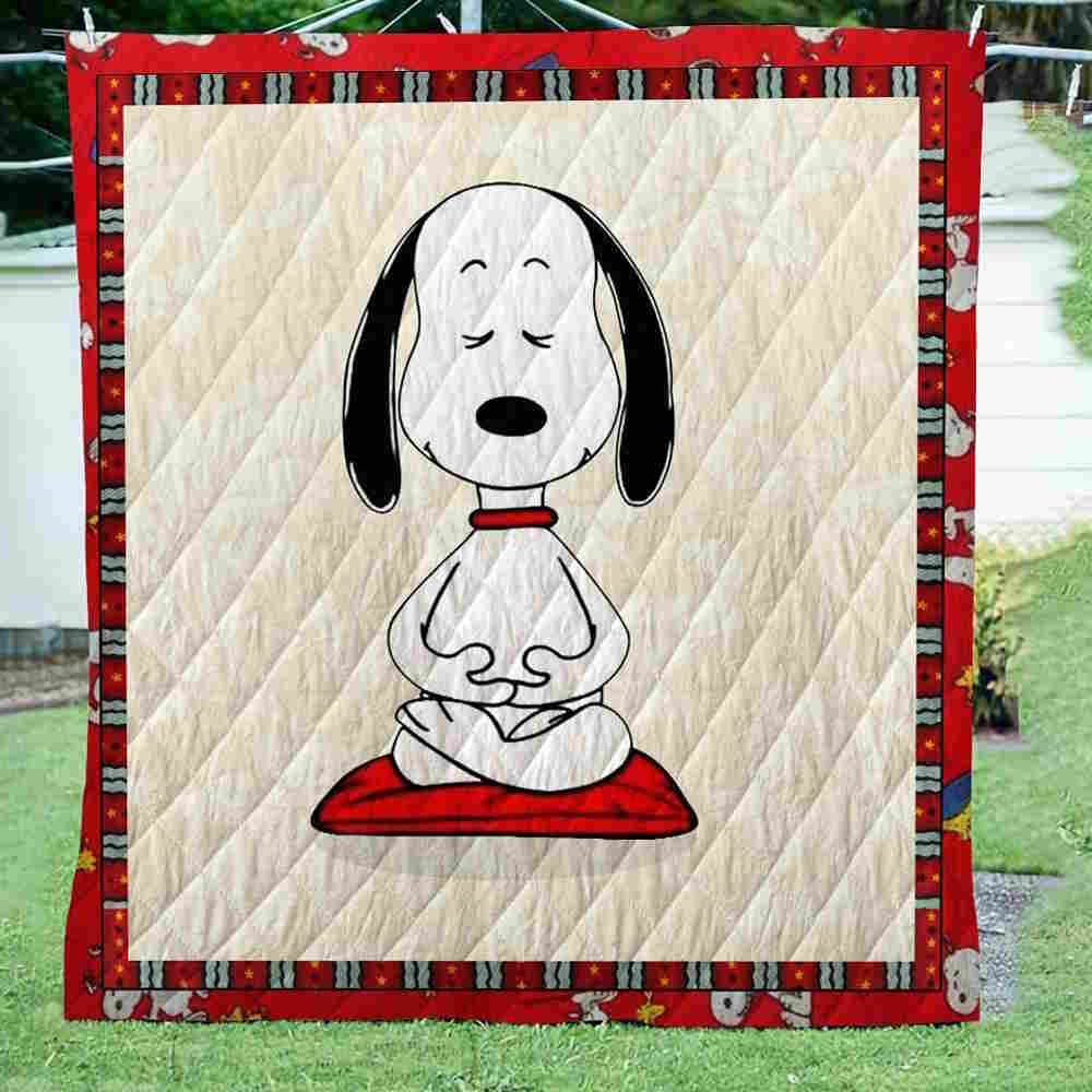Snoopy Yoga 3D Quilt Blanket