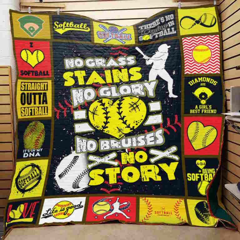 Softball No Story 3D Quilt Blanket
