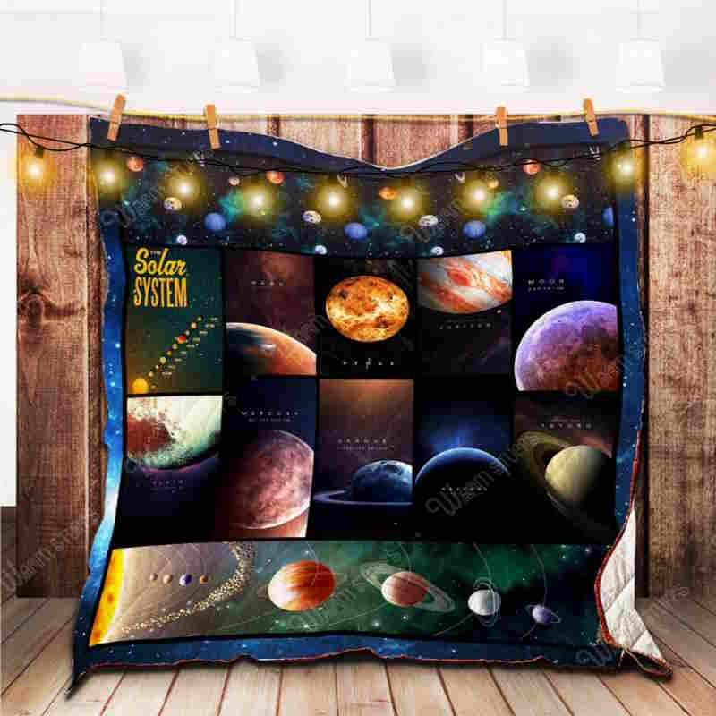 Solar System 3D Quilt Blanket