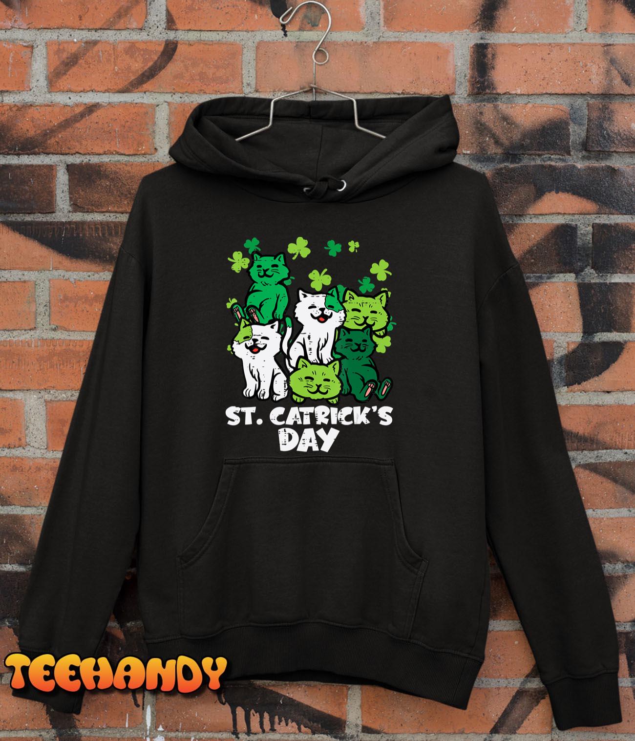 St Patricks Catricks Day Cats Saint Pattys Women Girls Kids T-Shirt