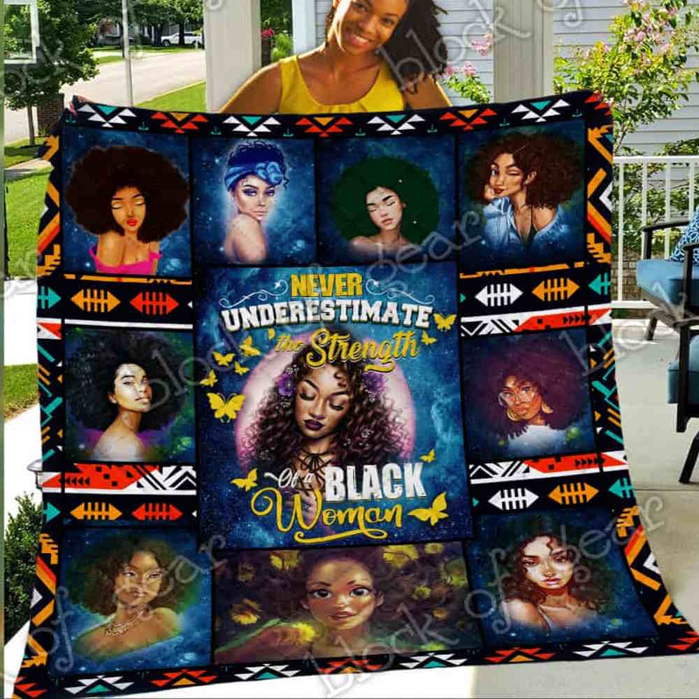 Strong Black Woman Quilt Blanket