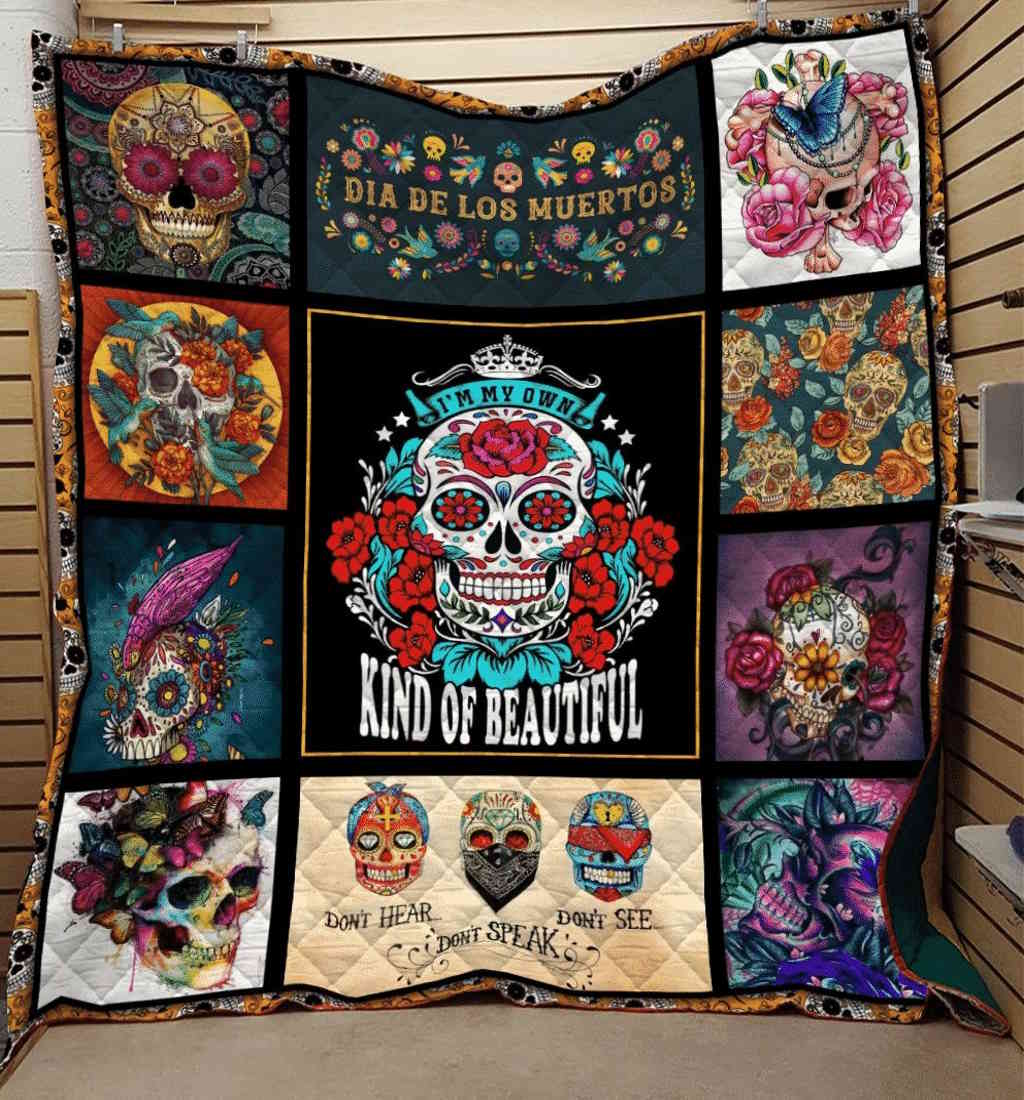 Sugar Skull Once Voice Chrismas Gift 3D Quilt Blanket