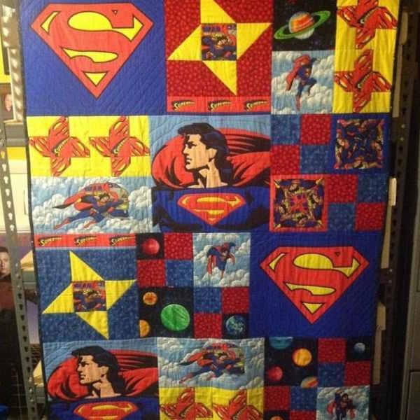 Superman Comics Fabric 3D Quilt Blanket