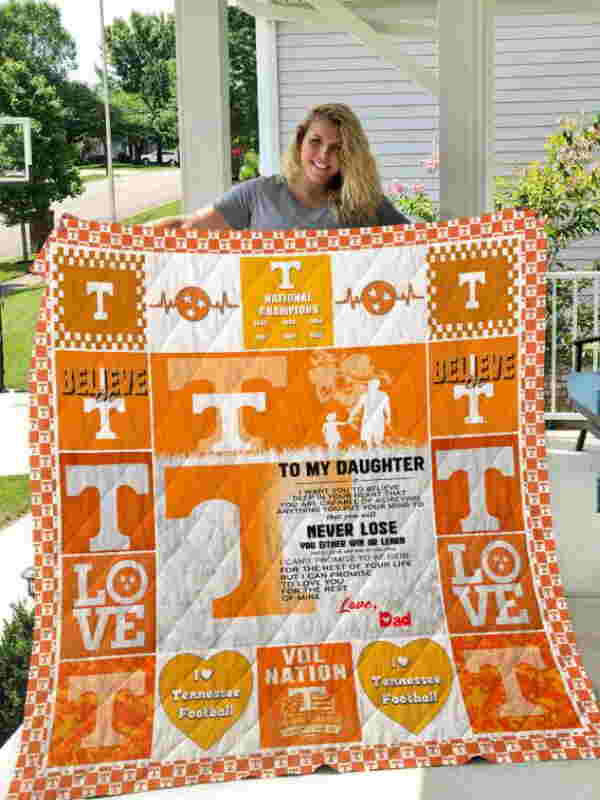 Tennessee Volunteers To My Daughter Love Dad Quilt Blanket