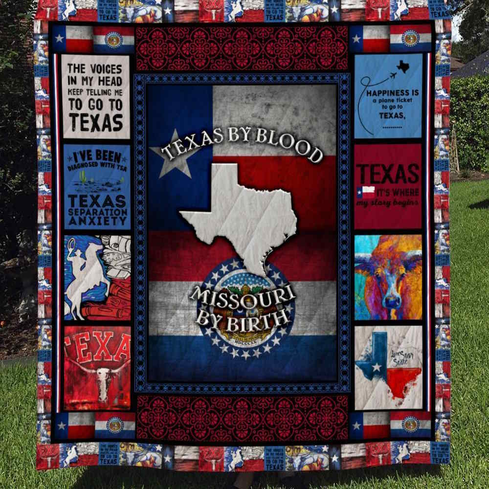 Texas By Blood Georgia By Birth Quilt Blanket