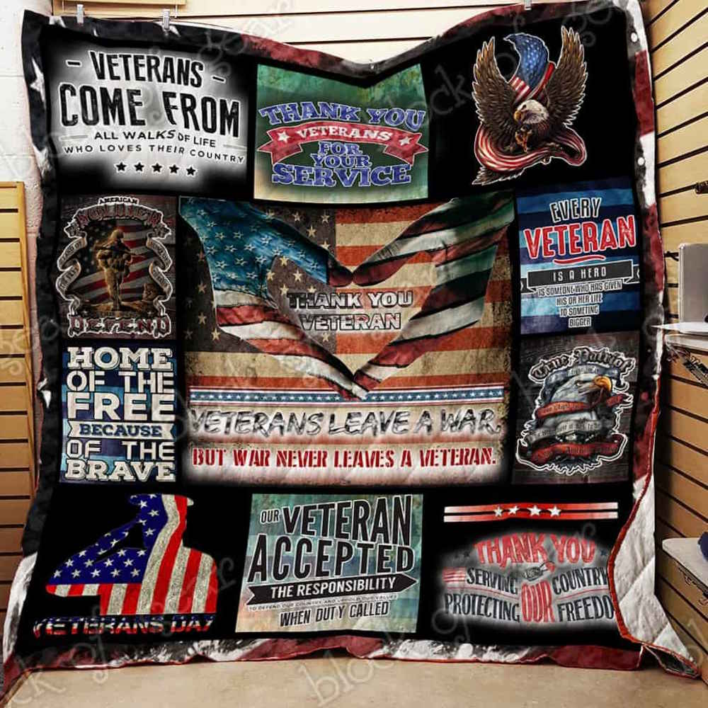 Thank You Veterans 3D Quilt Blanket