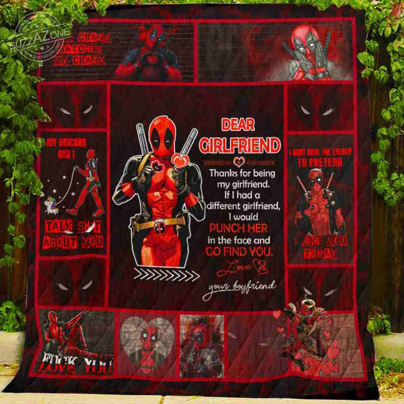 Thanks For Being My Girlfriend Deadpool Quilt Blanket