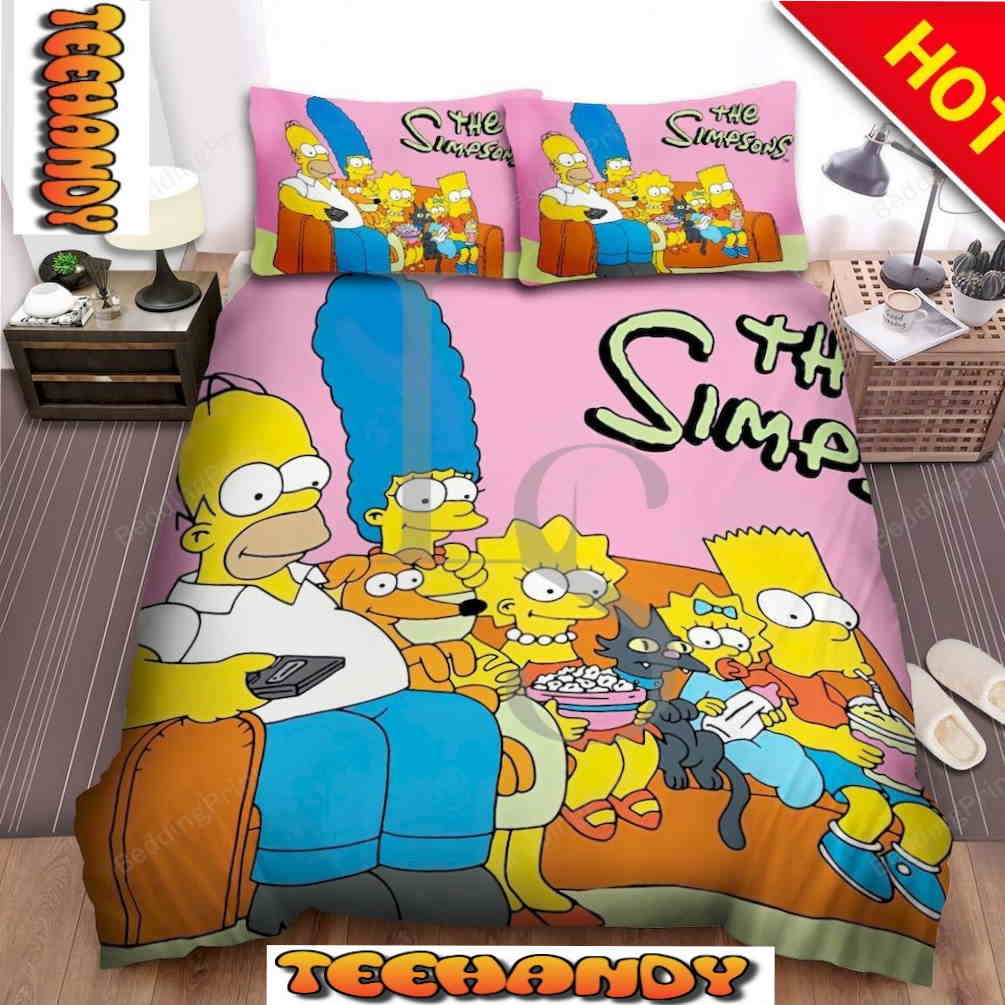 The Simpsons Family Watching Film Bedding Sets