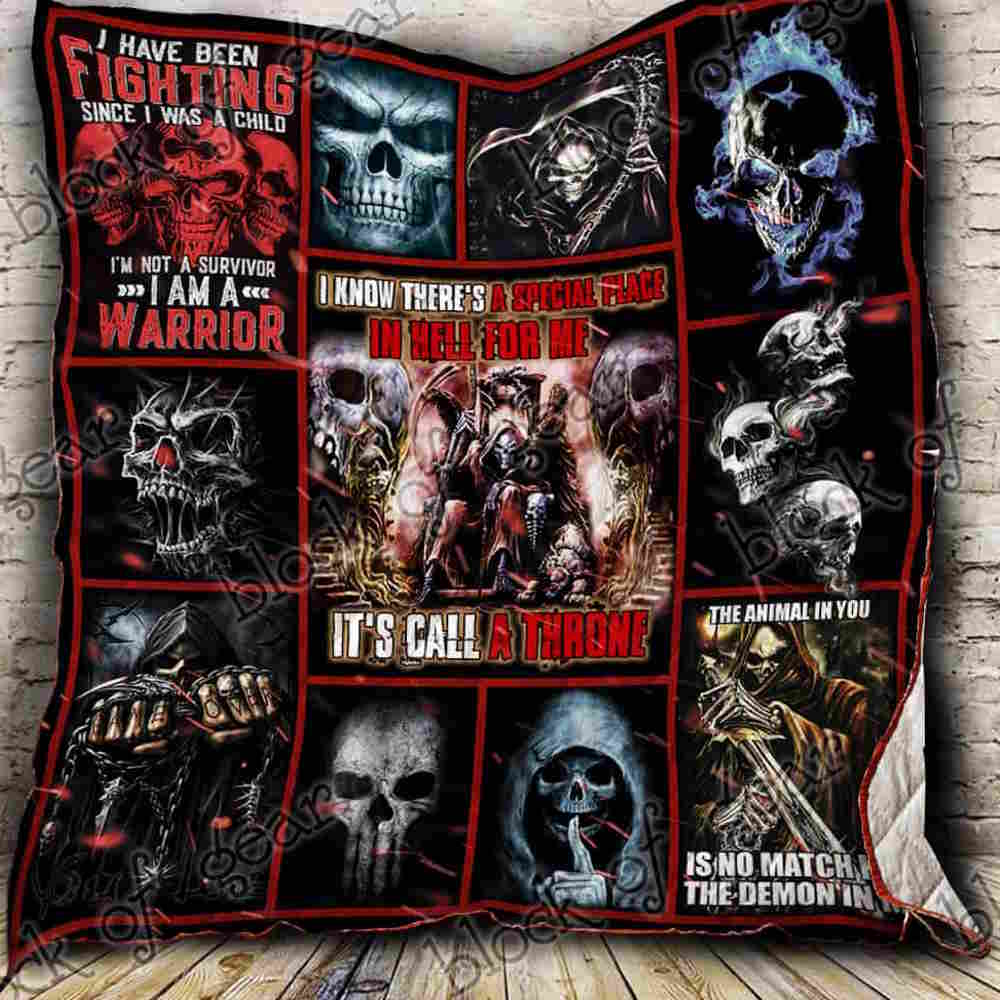 The Throne For Me Skull King Quilt Blanket