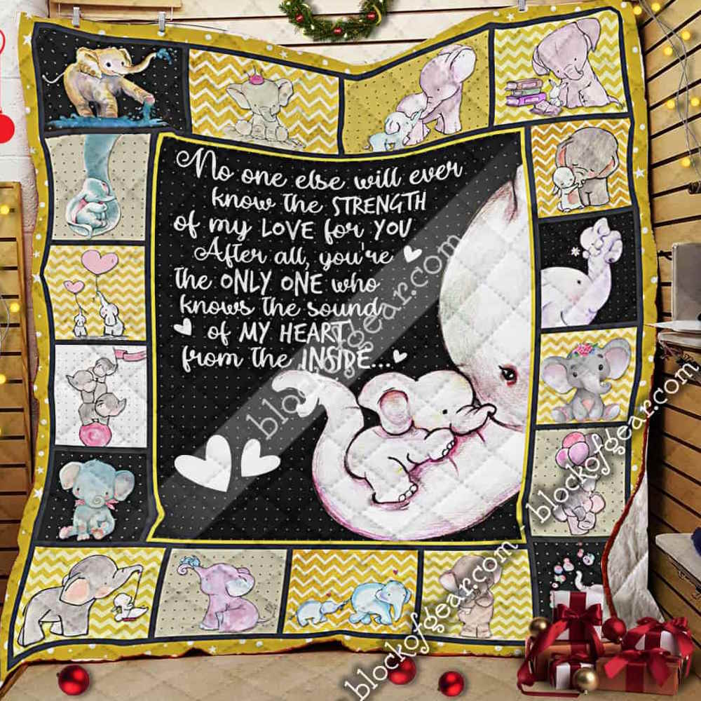 To My Daughter, Love Mom, Baby Elephant 3D Quilt Blanket