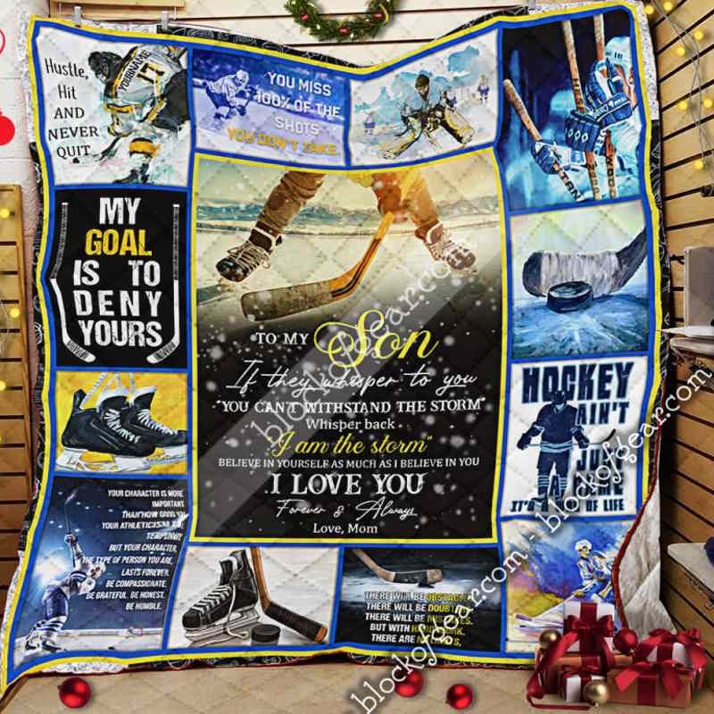 To My Son, Momhockey 3D Quilt Blanket