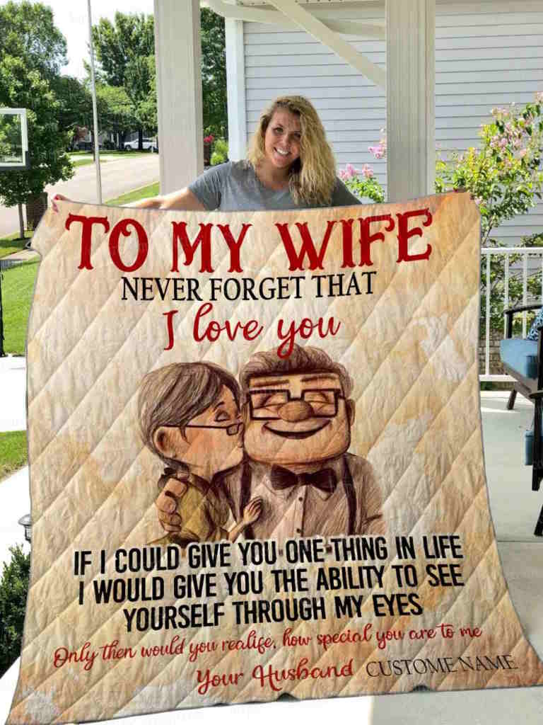 To My Wifeup 3D Quilt Blanket