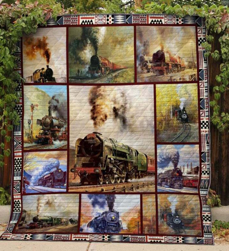 Train 3D Quilt Blanket