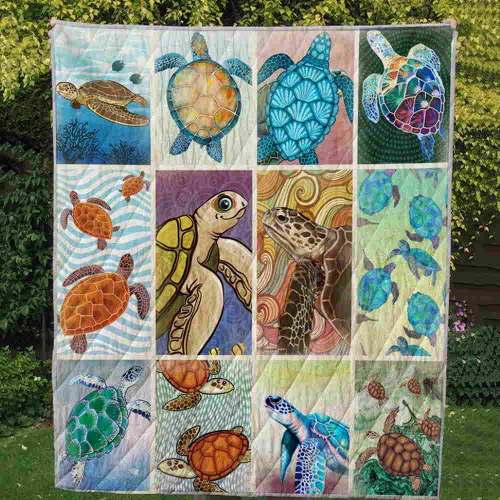 Turtle Life 3D Quilt Blanket