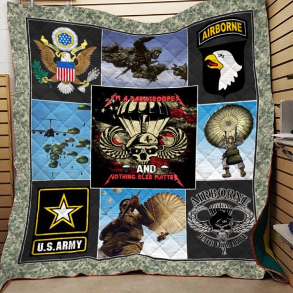 Us Airborne 3D Quilt Blanket