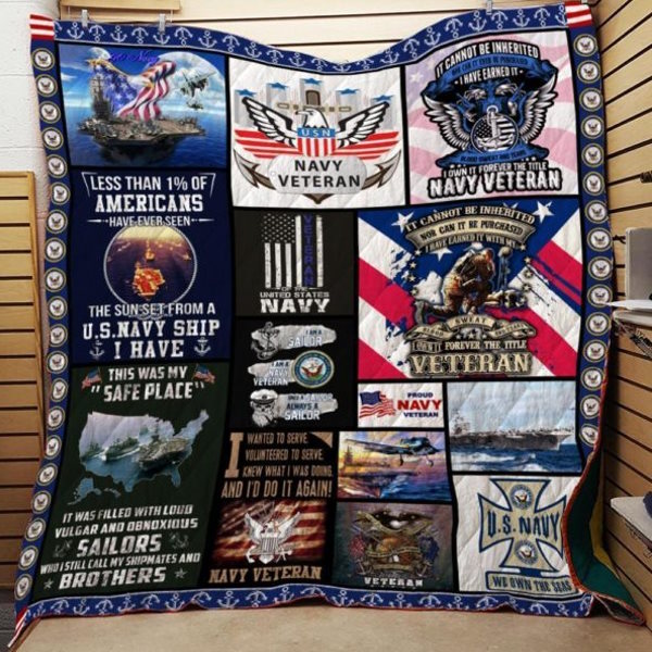 U.S. Navy Veteran 3D Quilt Blanket