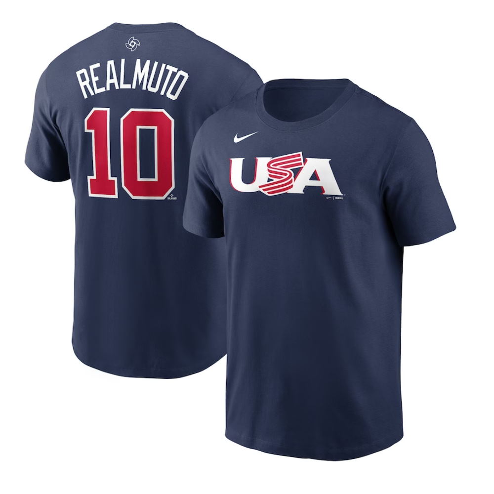 USA Baseball J.T. Realmuto 2023 World Baseball Classic Name & Number T ...