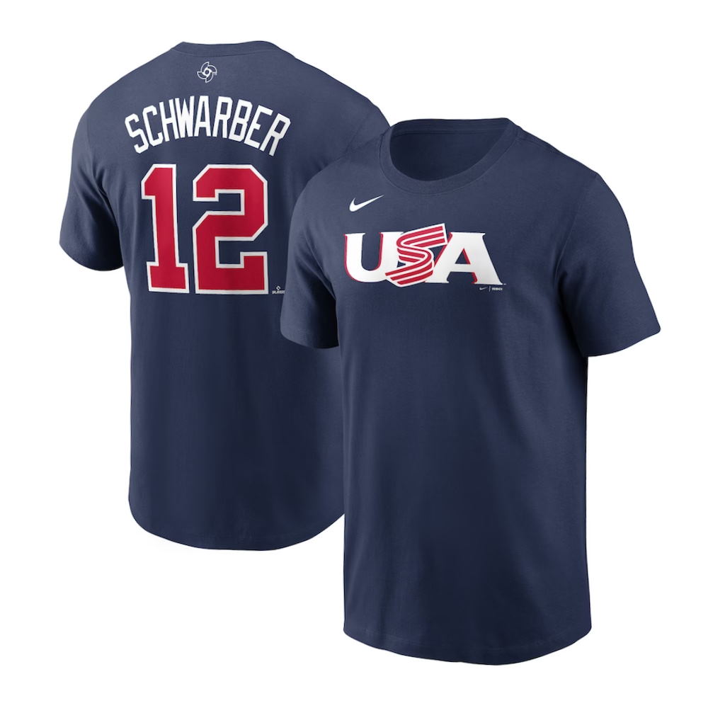 USA Baseball Kyle Schwarber 2023 World Baseball Classic Name & Number T-Shirt