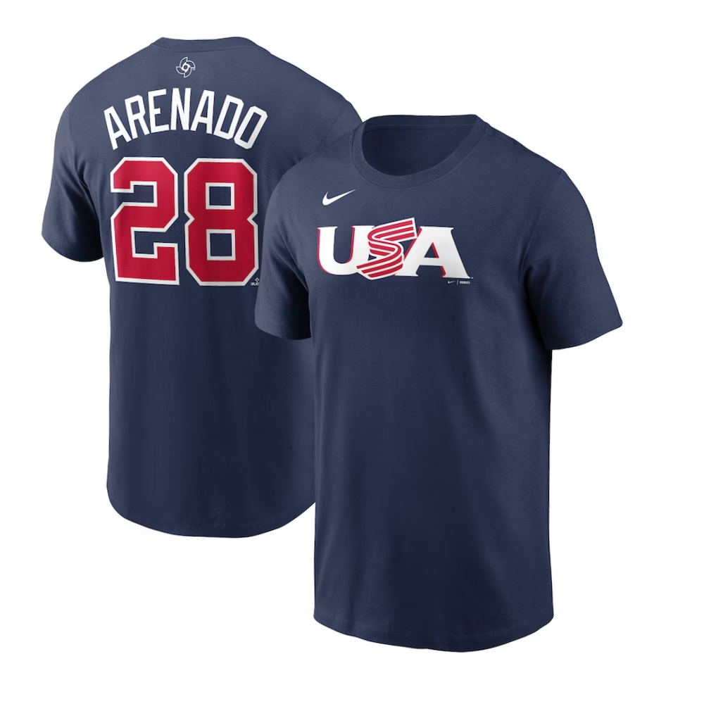 USA Baseball Nolan Arenado 2023 World Baseball Classic Name & Number T-Shirt