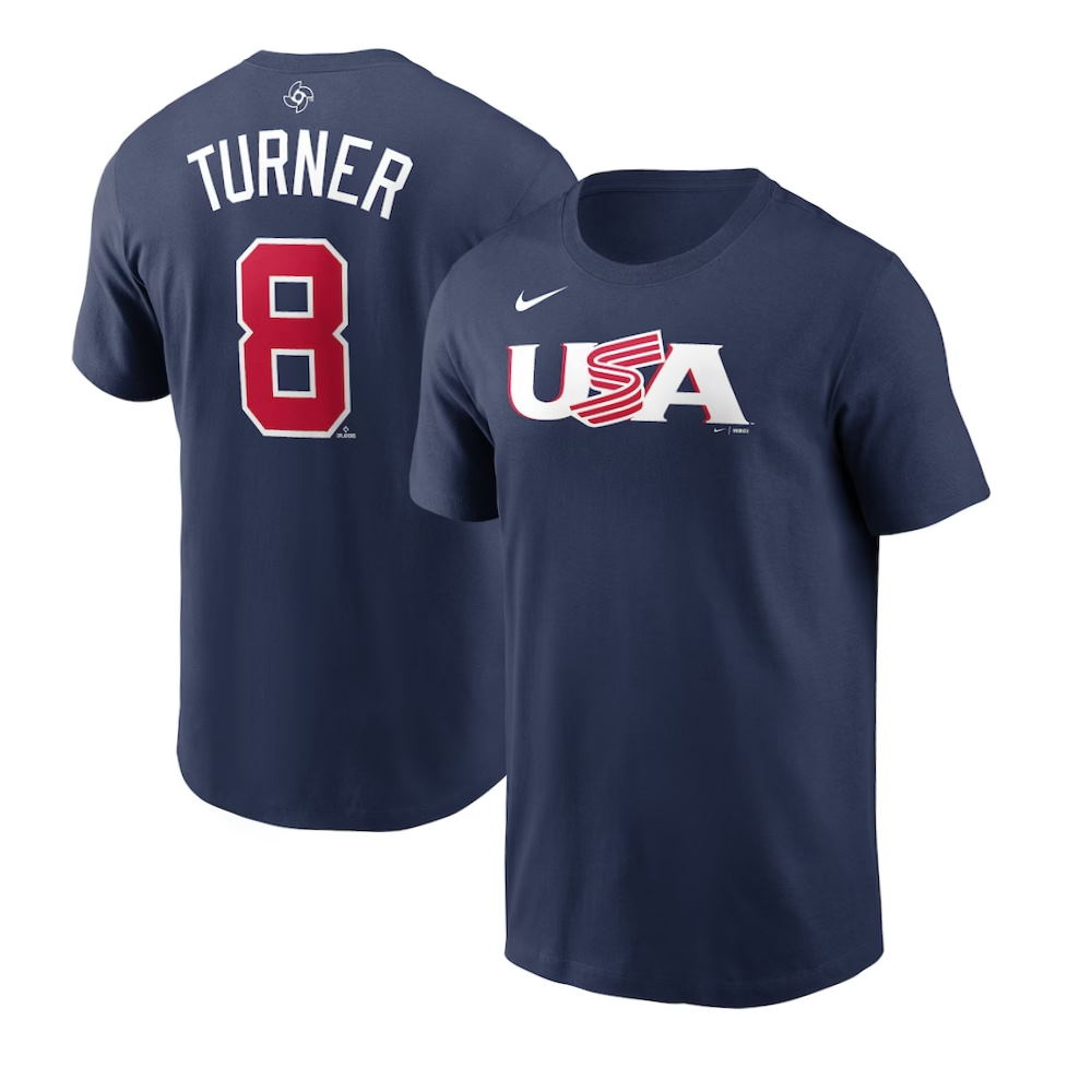 USA Baseball Trea Turner 2023 World Baseball Classic Name & Number T-Shirt