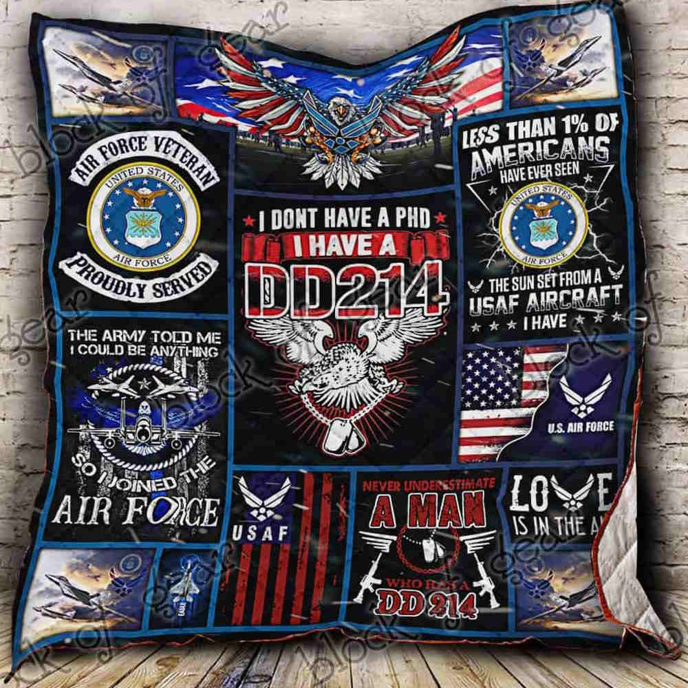 Usaf Proud 3D Quilt Blanket