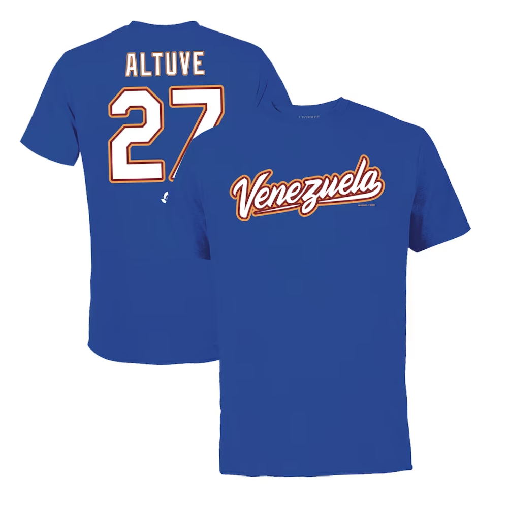 Venezuela Baseball Jose Altuve 2023 World Baseball Classic Name & Number T-Shirt