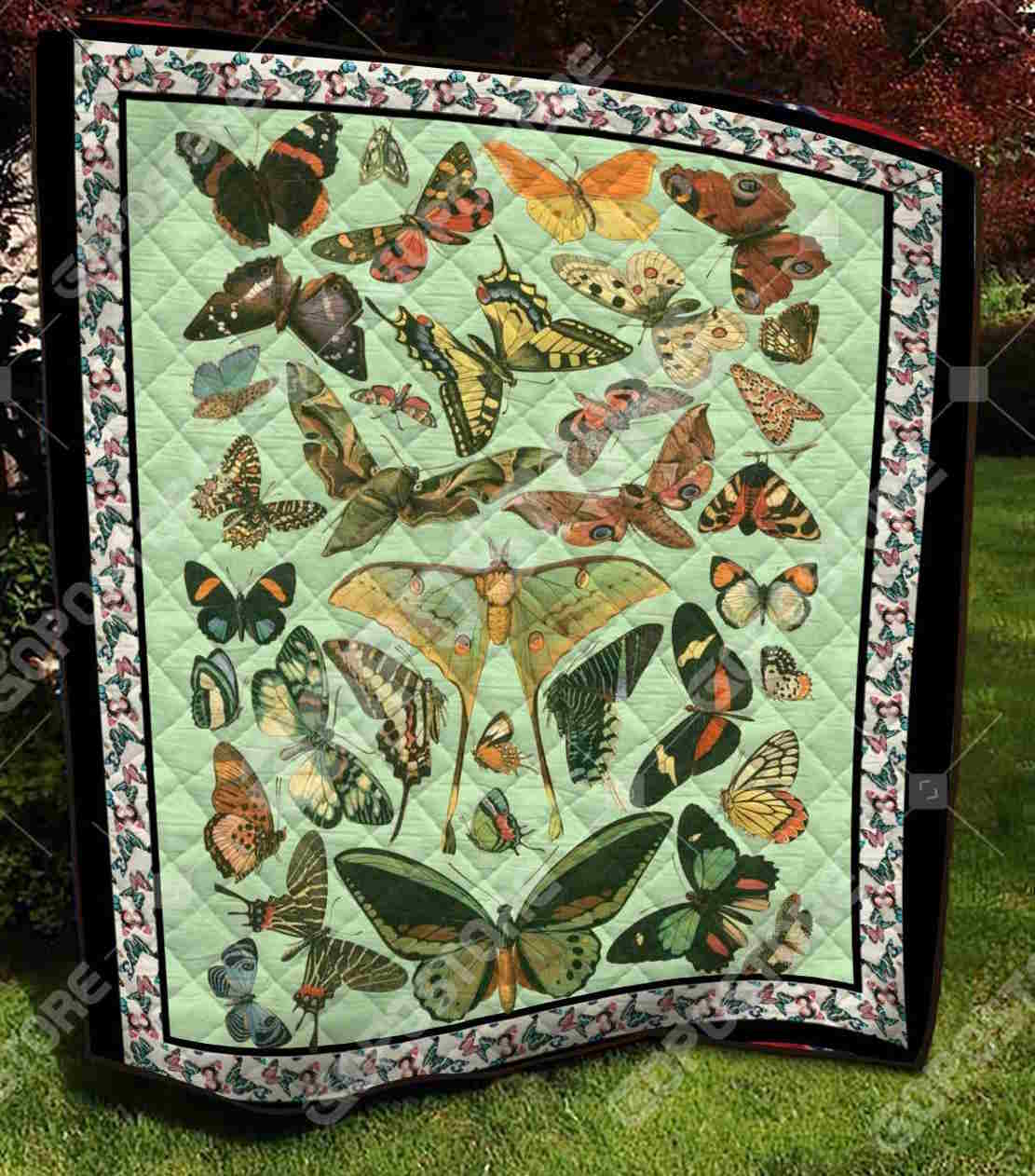 Vintage Butterflies 3D Quilt Blanket