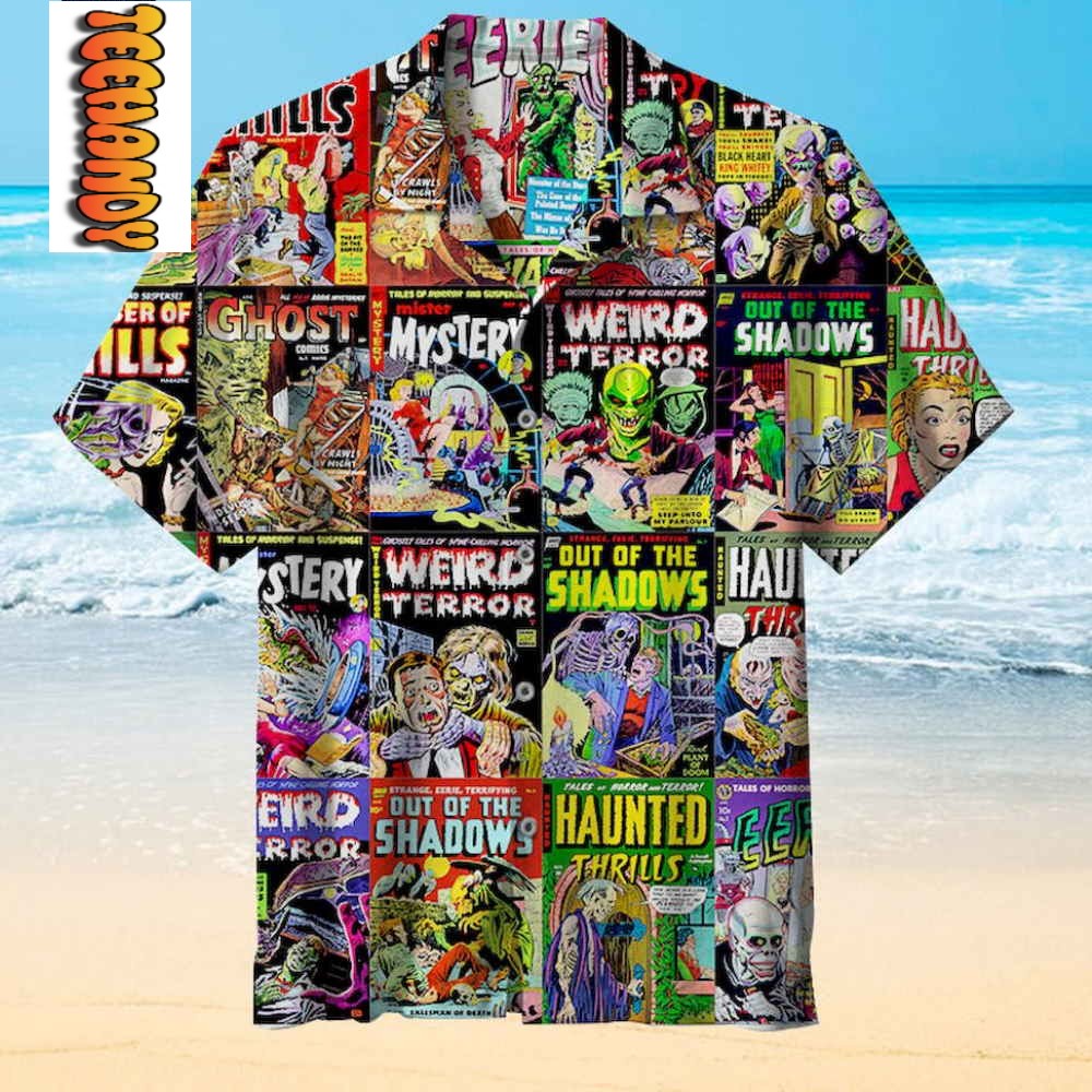 Vintage Horror Comic Book Hawaiian Shirt