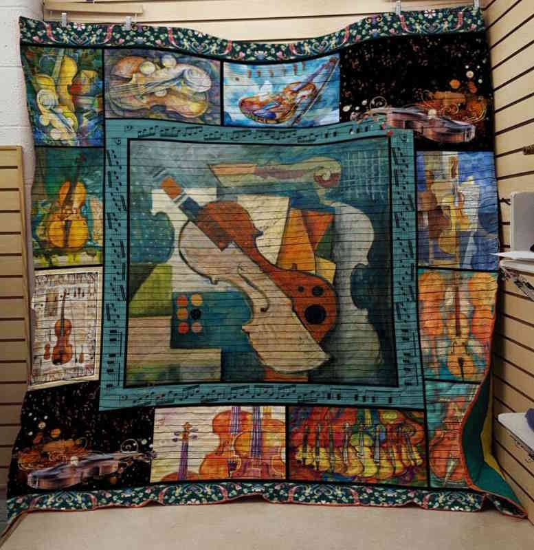 Violon 3D Quilt Blanket