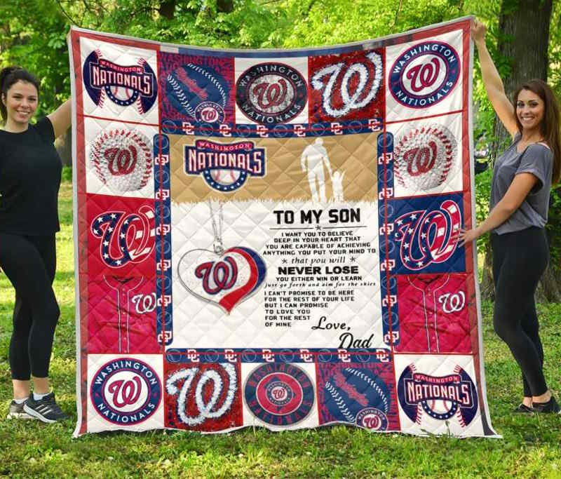 Washington Nationals Family To My Son Quilt Blanket