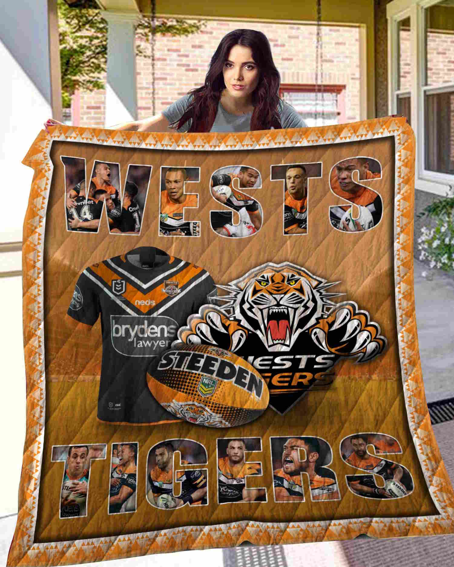 Wests Tigers 3D Quilt Blanket