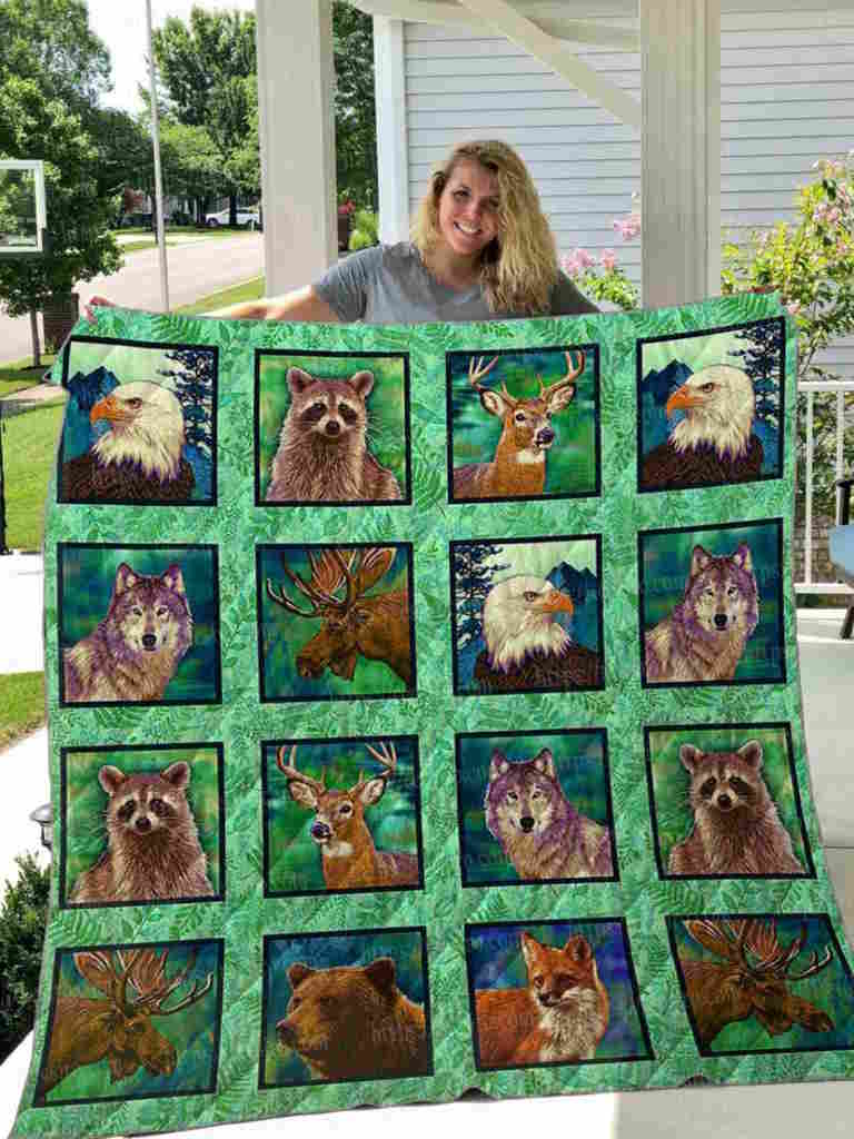 Wildlife Animals 3D Quilt Blanket