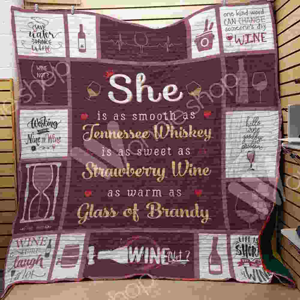 Wine Girl 3D Quilt Blanket