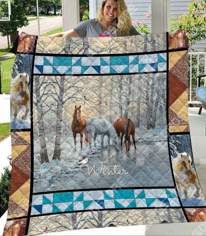 Winter Horse 3D Quilt Blanket