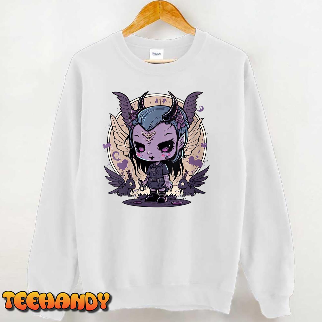 Womens Chibi Demon – Kawaii Devil Girl T-Shirt