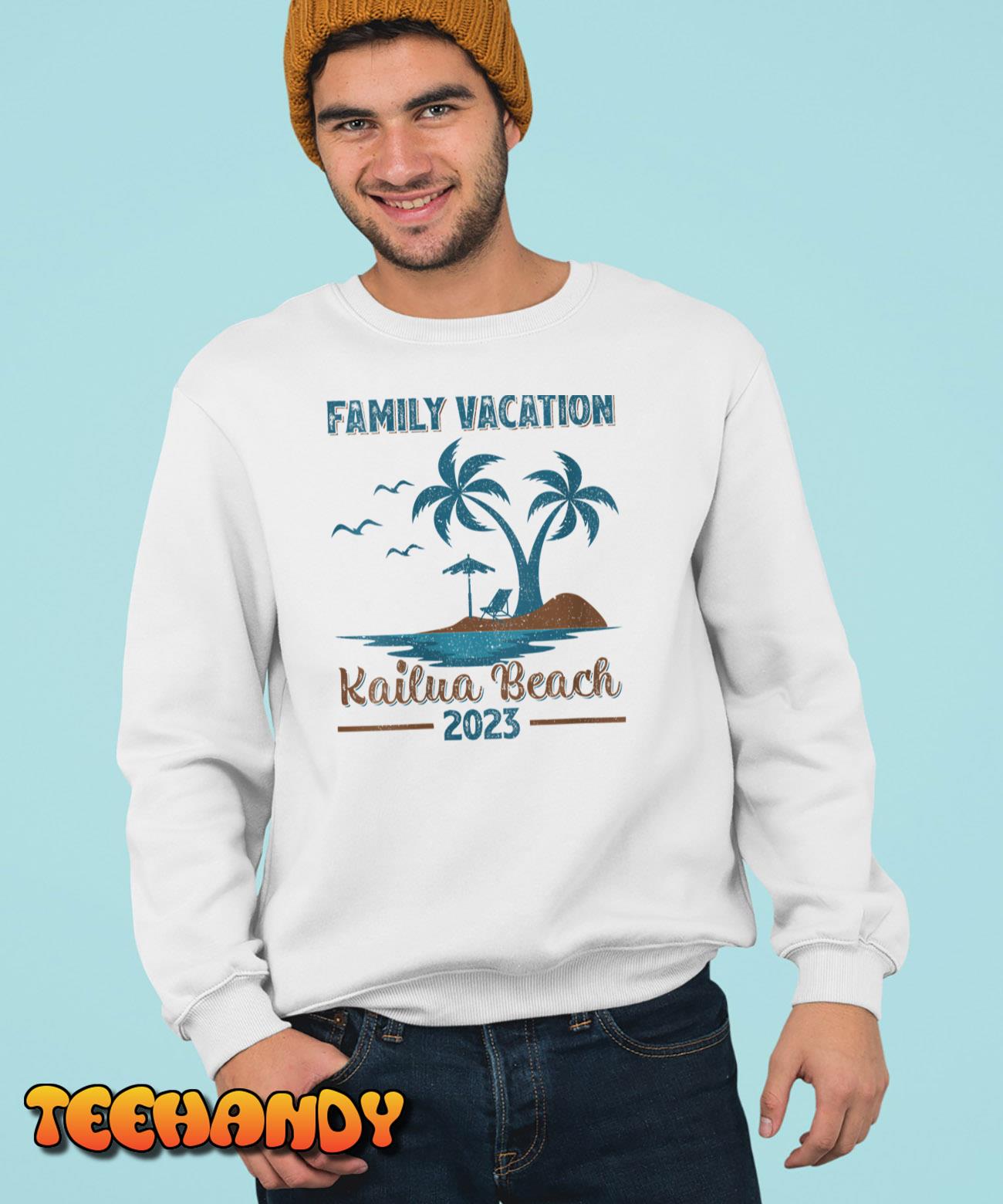 Womens Family Vacation 2023 Palm Tree Hawaii Kailua Beach T-Shirt