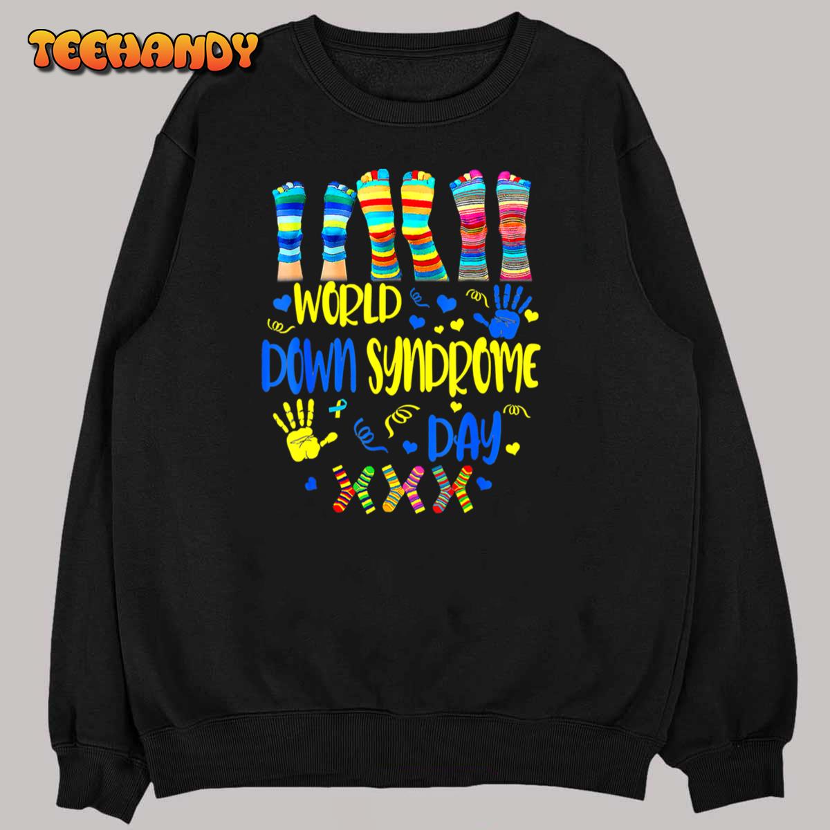 World Down Syndrome Day Awareness Socks Down Right Gift T-Shirt