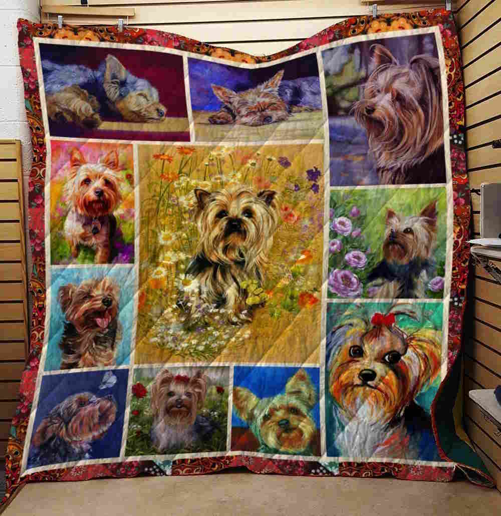 Yorkshire Terrier Dog Blanket Quilt Blanket