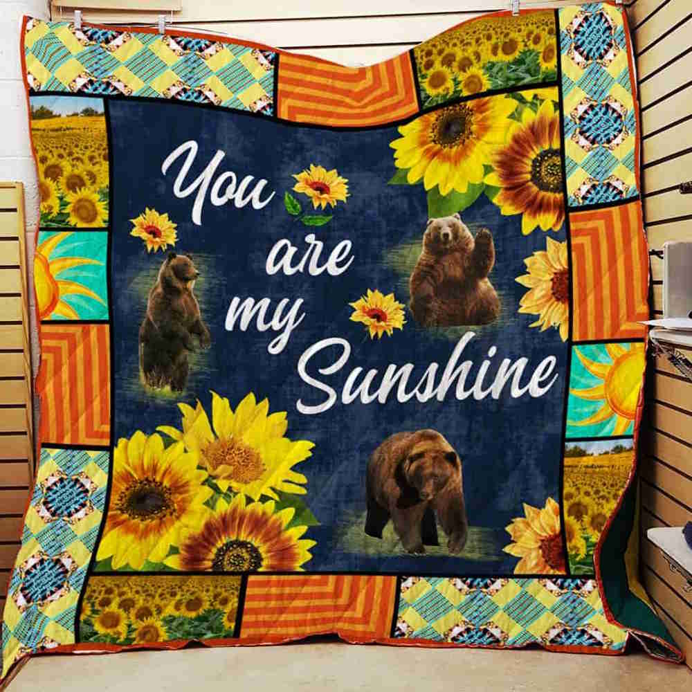 You Are My Sunshine Brown Bear Washable Quilt Blanket