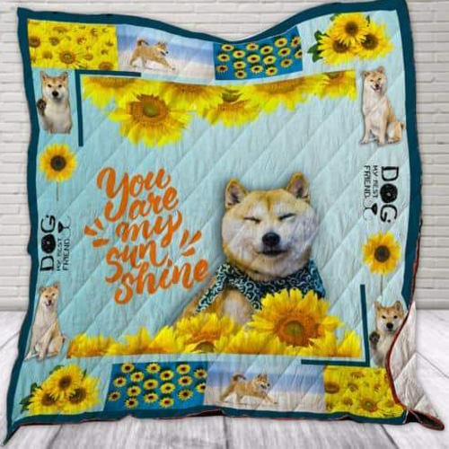 You Are My Sunshine  Shiba Inu Quilt Blanket