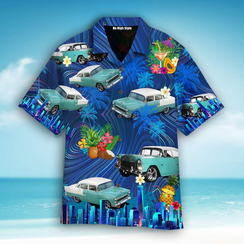 1955 Chevy Car Cool Design Aloha Hawaiian Shirt