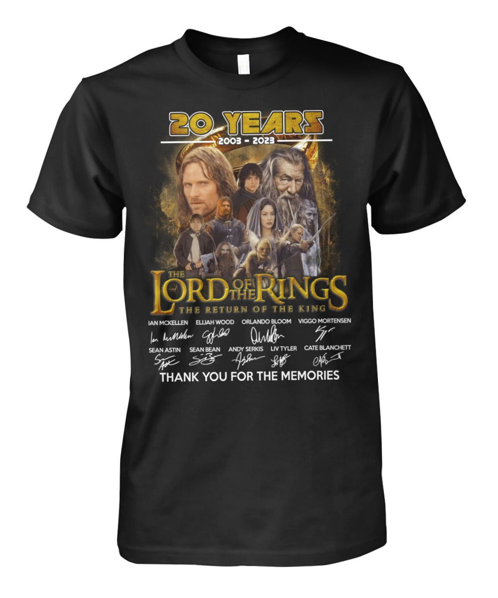 20 Years The Lord Of Rings Signatures Shirt
