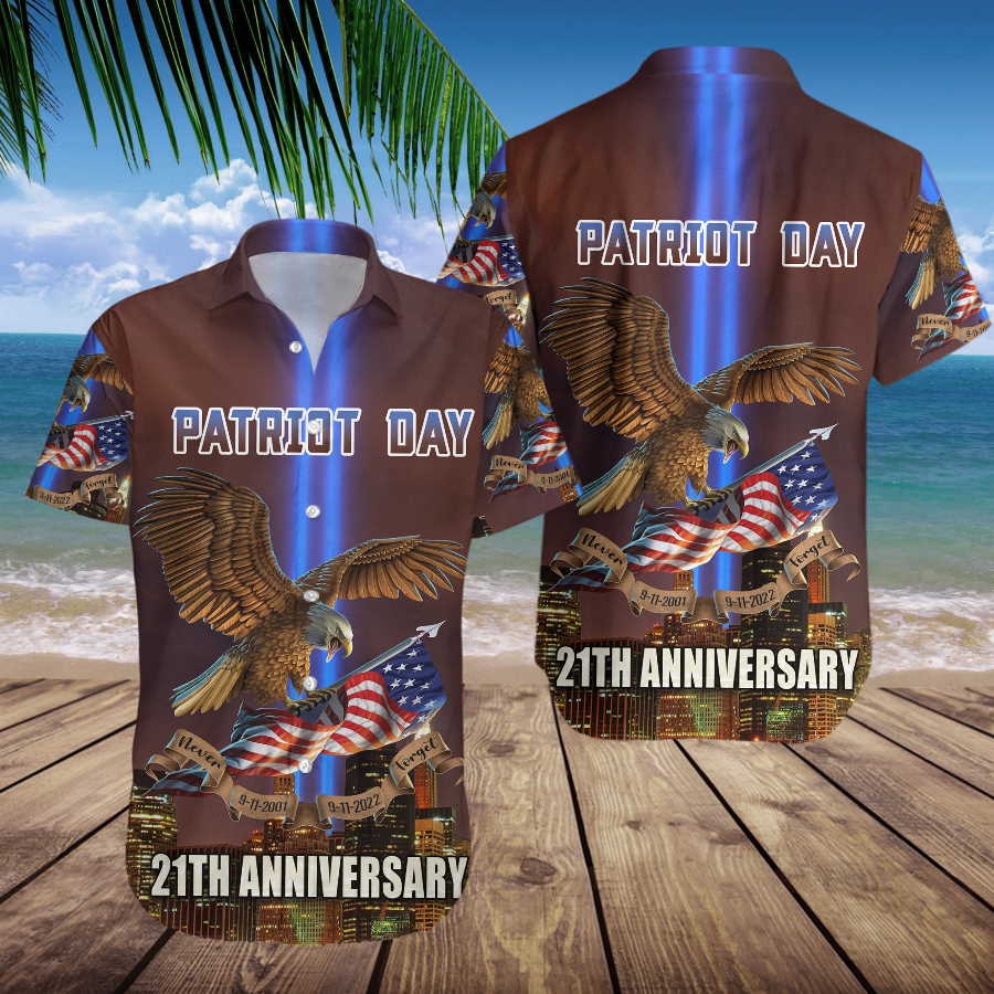 21th Aniversary Patriot Day 911 We Will Never Forget 3D Hawaiian Shirt
