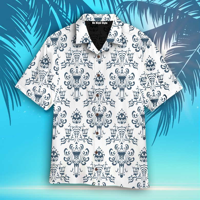 3D White Haunted Man Sion Hawaiian Shirt