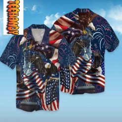 4th Of July Independence Day American Eagle Statue Of Liberty Hawaiian Shirt