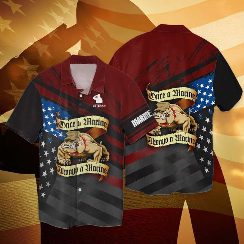 4th Of July Independence Day Veteran Once A Marine Always A Marine Hawaiian Shirt