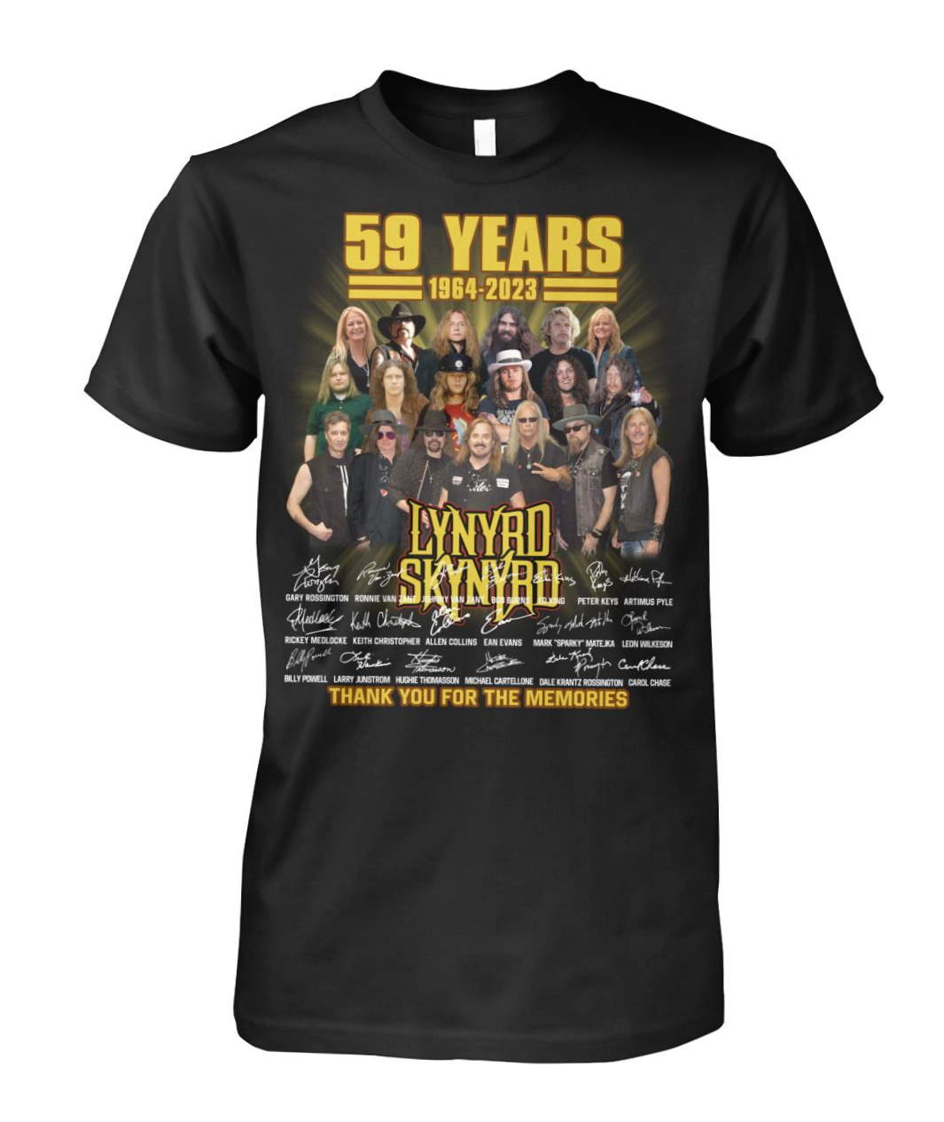 59 Years 1964-2023 Lynyrd Skynyrd Signatures Unisex T Shirt